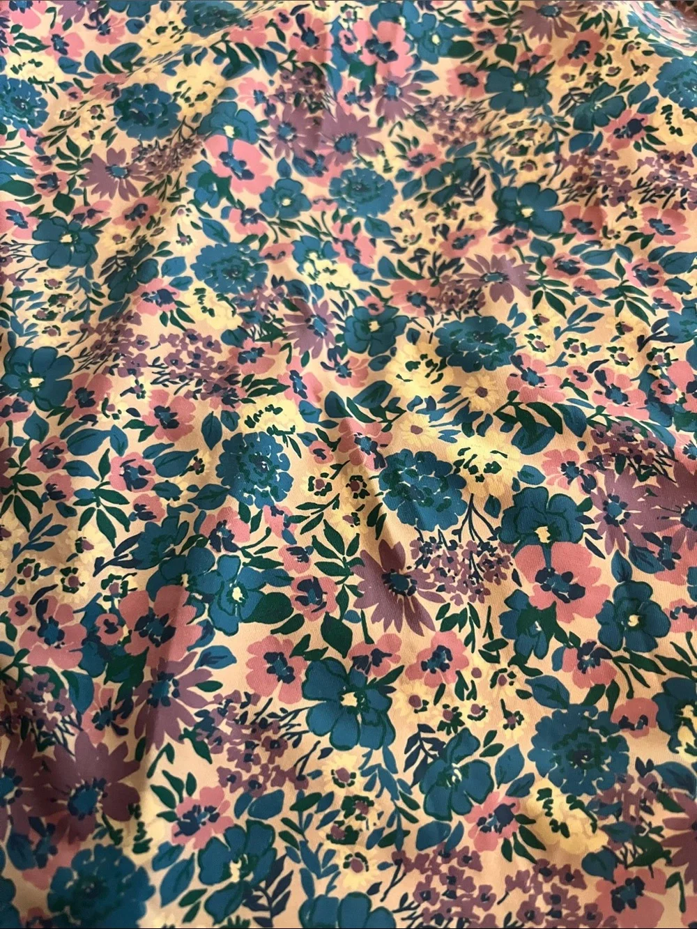 Vineyard Vines Helen Floral Ruffle One-Piece Swimsuit in Blue & Pink size 12/14